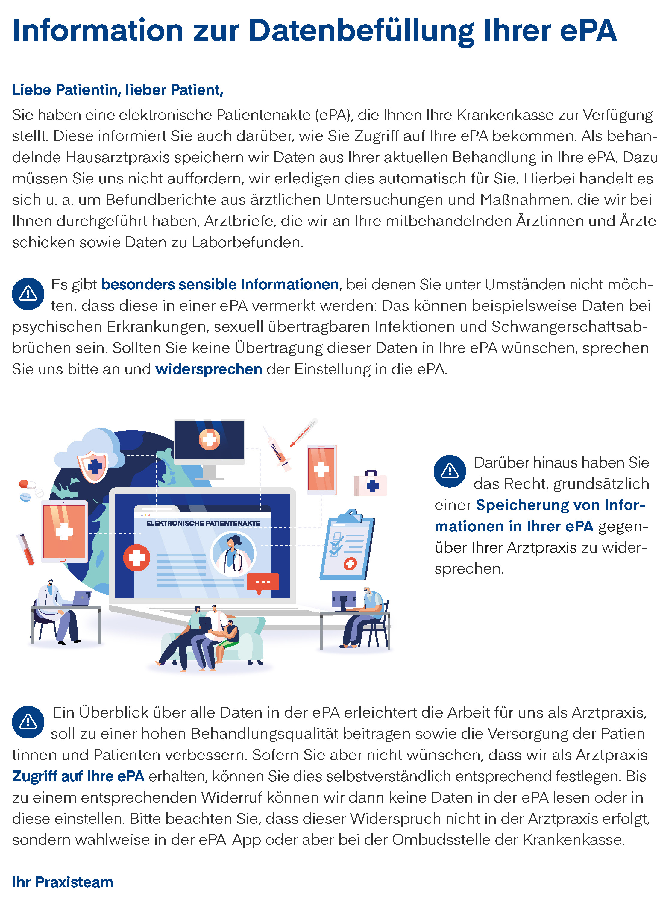 Information zur Datenbefüllung Ihrer ePA